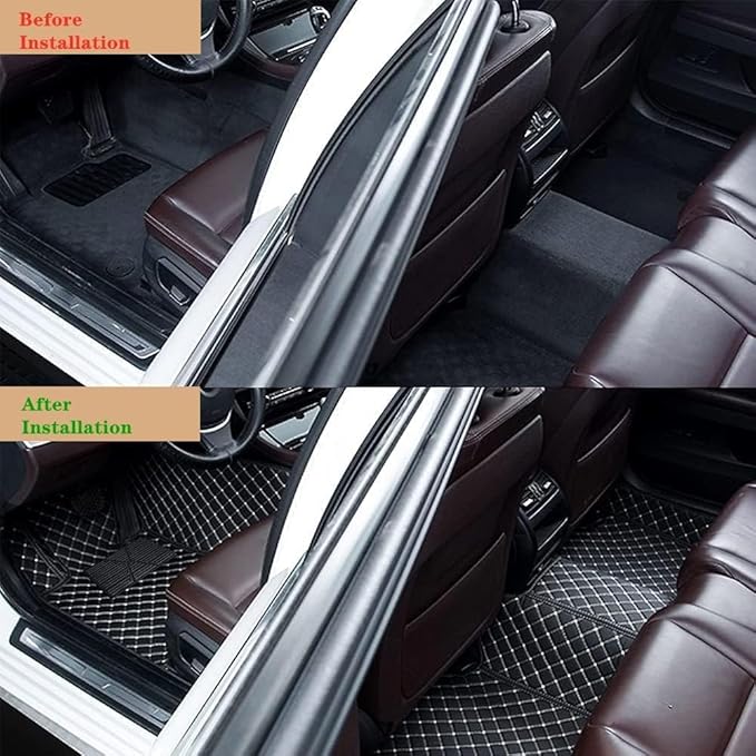 Custom Making Car Floor Mats Protection Pads for 99% Sedan/Coupe/Hatchback/SUV/Pickup Men Women Car Floor Mats Coverage Pads Anti-Slip Leather Floor Lining (Wine Red)