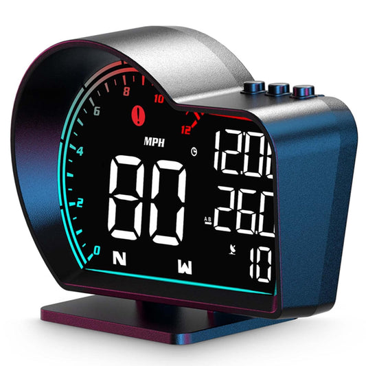 ACECAR Digital GPS Speedometer Universal Car Head Up Display with Speed MPH Compass Direction Fatigue Driving Reminder Driving Distance Altitude Overspeed Alarm HD Display HUD for All Vehicle