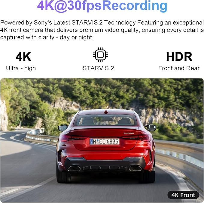 Mangoal STARVIS 2 Front 4K HDR Dash Cam IMX678, Fit for Ford Bronco 2021 2022 2023 2024 2026(Model A), 5GHz WiFi, GPS, Support 512GB Max(Additional Purchases)