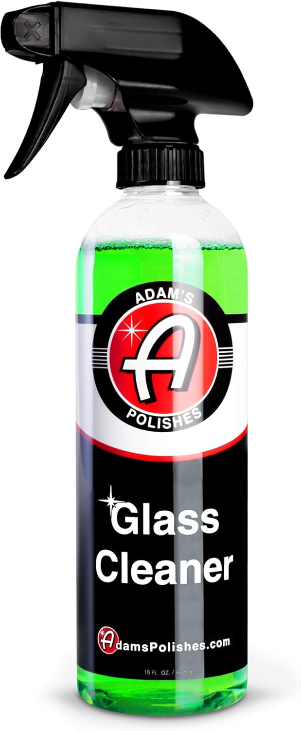 Adam's Polishes Glass Cleaner - Steak Free Car Wash Window Cleaner, All-Natural Streak Free Formula For Car Cleaning, Safe On Tinted & Non-Tinted Glass, Won't Strip Car Wax or Coating