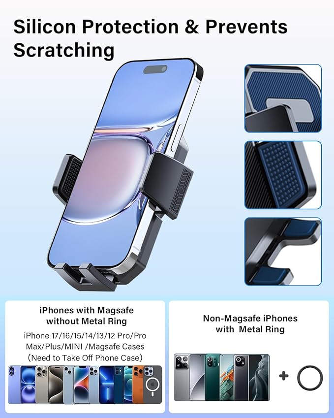 PZK Car Phone Mount for 2022-2025 2026 Chevy Chevrolet Silverado 1500/GMC Sierra 1500 LT/RST/ZR2/LTZ/LT Trail Boss/High Country Accessories 13.4-Inch Screen Auto Lock Chevy Phone Holder 360° Rotation