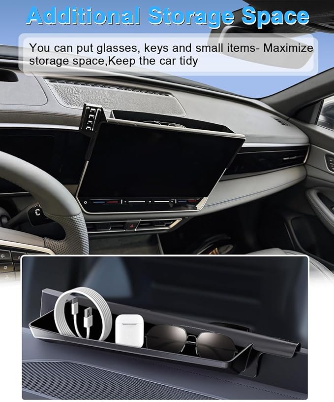 PZK Car Phone Mount for BMW X5 X6 2024 2025 2026 & BMW X7 2023-2026 Accessories Custom 14.9-inch Screen 360° Rotation Compatible with MagSafe Car Phone Holder with Storage Box Not Affect Air Vent