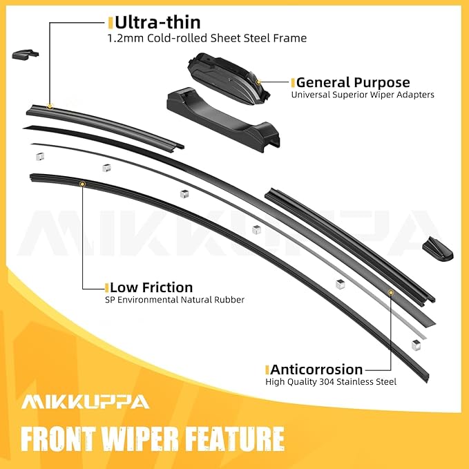 MIKKUPPA 26"+17"+14" Windshield Wiper Blades Replacement for 2006-2007 Murano, Front & Rear Wiper Blades, Durable Stable Quiet All Season (Pack of 3)