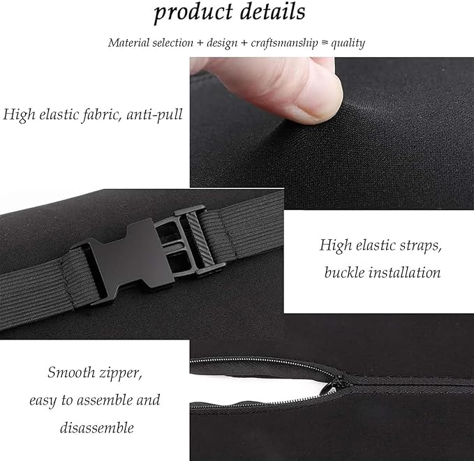 Headrest Lumbar Pillows Car Seat for Ford F150 2011-2025, Ergonomic Neck Back Support Cushion, Comfortable Breathable Washable Cover, Memory Foam, Gray