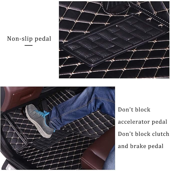 Custom Making Car Floor Mats for 95% Sedan SUV Sports Car Full Coverage Cute Men Women Pads Protection Non-Slip Leather Floor Liners (Purple)