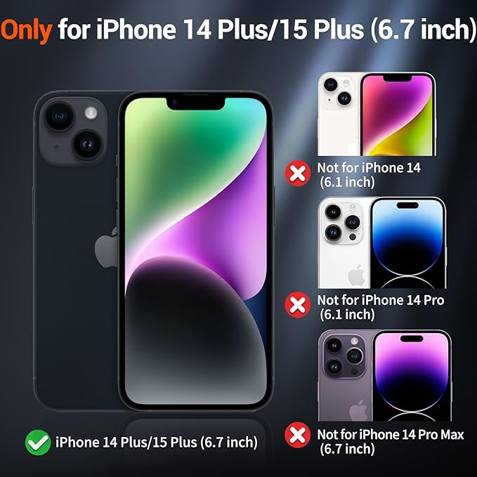 SUPFINE Magnetic for iPhone 15 Plus Case & iPhone 14 Plus Case(Compatible with MagSafe)(Military Grade Drop Protection) Slim Translucent Shockproof with Anti-Fingerprint Phone Case,Cangling Green