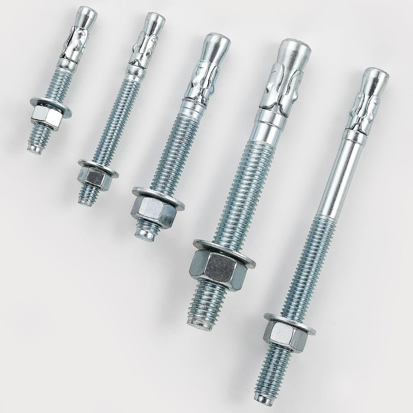 1/4x1-3/4" 30Pcs Inch Standard Fasteners for Heavy-Duty Zinc Wedge Anchors for Cement and Concrete