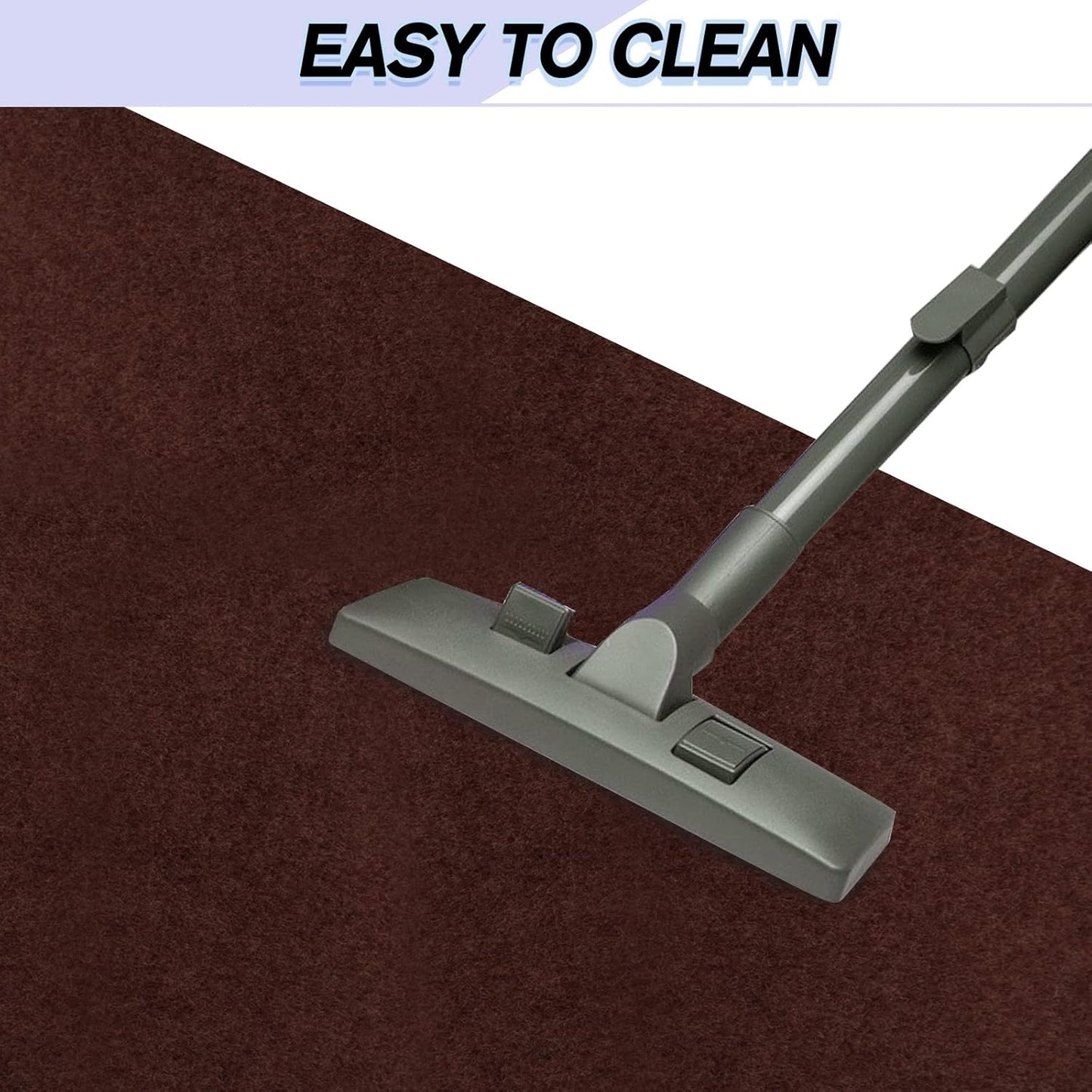 Custom Size Backed Non-Slip Area Rugs Runner, Easy Clean, Waterproof Runner Rugs for Hallway Entryway, Kitchen, Laundry, 2FT x 76FT, Brown