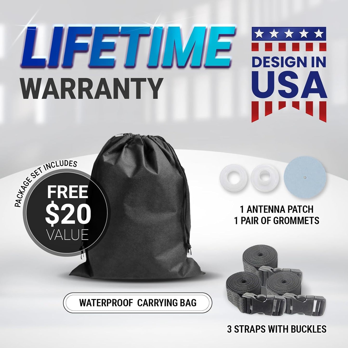 iCarCover Custom Car Cover for Chevy Del Ray (1954-1957) Waterproof All Weather Rain Snow UV Sun Protector Full Exterior Indoor Outdoor Car Cover (Stripe - Black/Gray)
