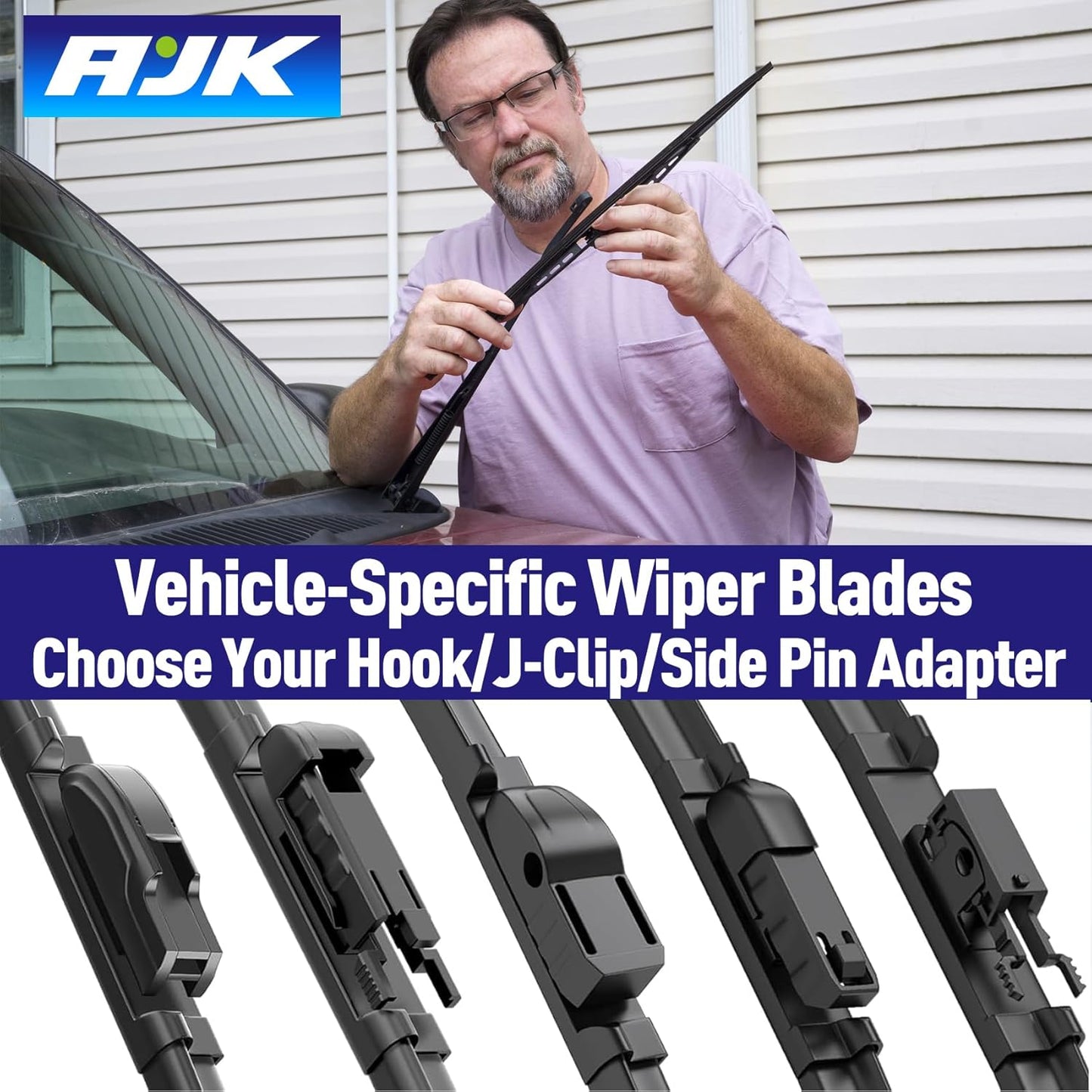 AJK Wiper Blades for Jeep Grand Cherokee 2022 2023 2024, 3 Piece All Weather OEM Quality Automotive Replacement Windshield Wiper Blades for My Car