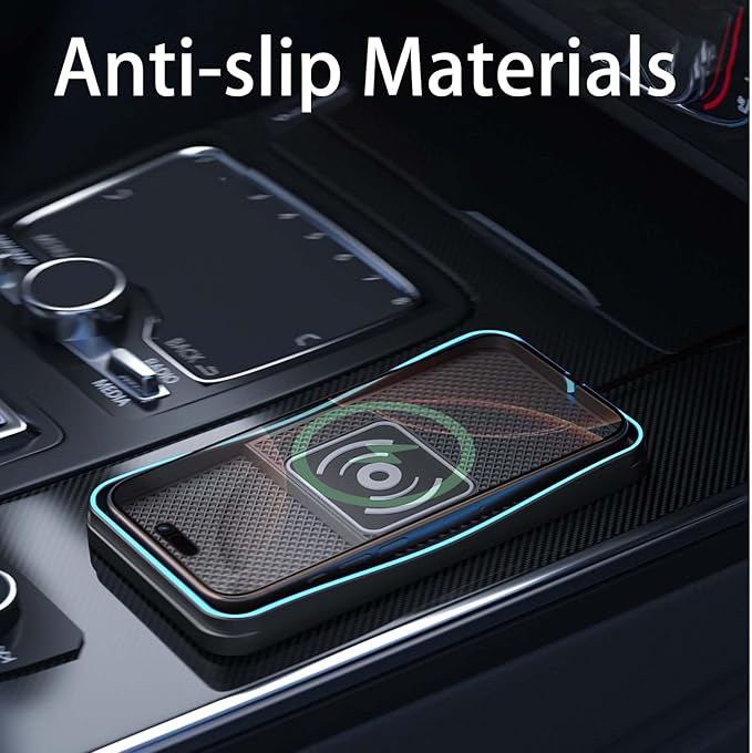 Car Wireless Charger Pad for Jeep Compass 2007-2026, Fast Car Wireless Charging Pad for Car Center Console, Non Slip Charging Mat,1M-USB