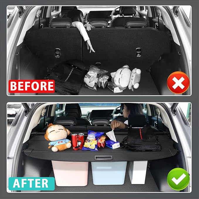 Cargo Cover for Outback 2020-2023 2024 2025 2026 Accessories No Gap Retractable Trunk Cover Security Shielding Shade Cargo Luggage Cover Trunk Privacy Protection (Carbon Fiber Texture)