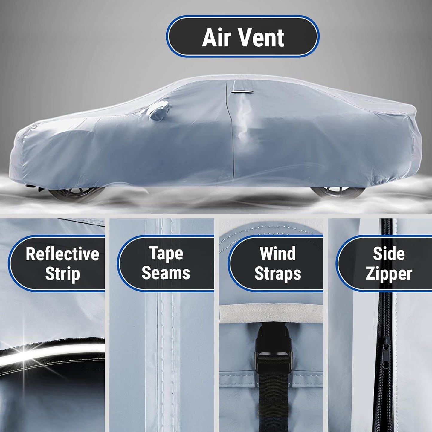 iCarCover Premium Car Cover for 1982-1990 Chevy Celebrity Heavy Duty Waterproof All Weather Automobiles Custom Fit Indoor Outdoor UV Snow Protection Covers with Straps and Bag
