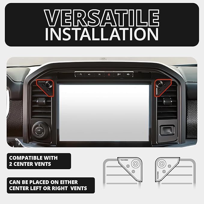 Tackform Link Vent Mount Magnetic Phone Holder - Compatible with MagSafe, 2021-2025 Ford F150 & Raptor, 2023-2025 Ford Super Duty | Billet Aluminum | Zero Slip | 2" Arm | Black