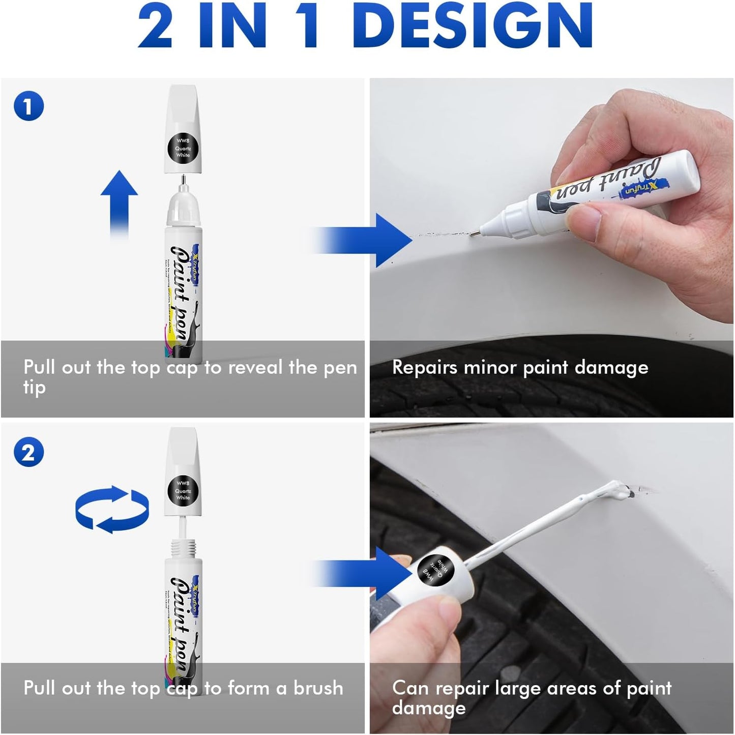 Shimmering Silver (R2T) Touch Up Paint Compatible with Hyundai, DIY Car Paint Scratch Repair, Automotive Paints, Quick & Easy Fix Scratch Repair for Tucson/Elantra/Santa Fe/Sonata/Venue/Nexo