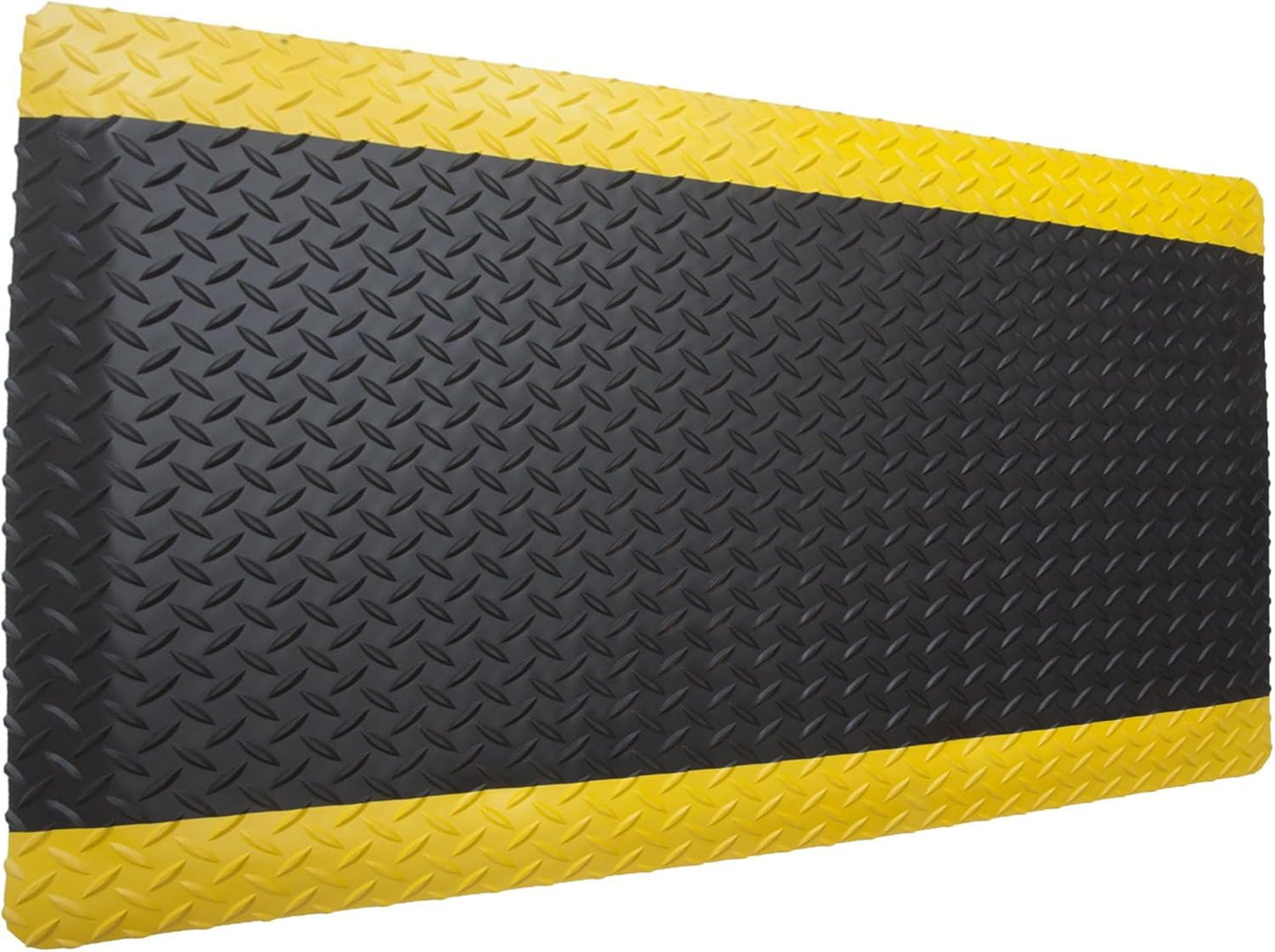 Rhino Mats, American Classic Diamond Anti-Fatigue Mats, Industrial Ergonomic Comfort Standing Mat for Work, Home, Garage, Office, Kitchen or Anywhere (Black/Yellow 9/16" Thick, 2 FT. x 17 FT.)