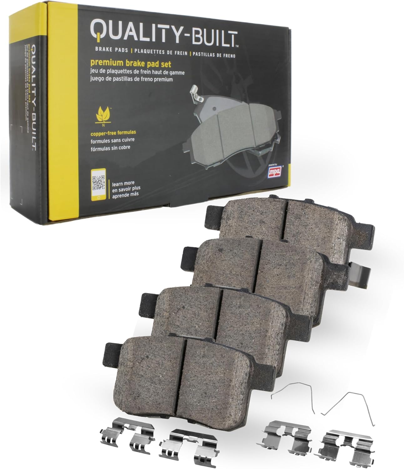 Premium Ceramic Front Brake Pads (1001-1406C) Replacement for Mercedes-Benz GLK250 2015-2013, GLK300 2012-2010, GLK300 2014, GLK350 2015-2010