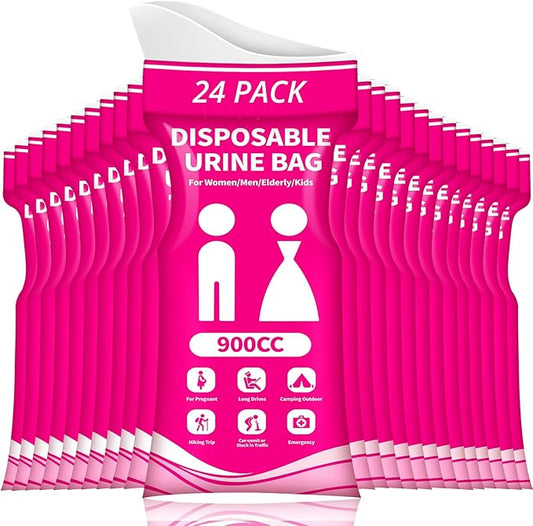 Disposable Urine Bag for Travel - 900ML Portable Pee Bags for Women Men 8/12/20/24/28 PCS Emergency Vomit Bags Urinal Toilet for Car Camping, Road Trip,Traffic Jam, Pregnant, Kid, Patient