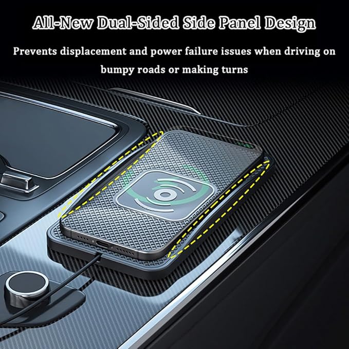 Wireless Car Charger Pad for Kia K5 2021-2026, Type-C/USB 20W Car Wireless Charger Non-Slip Phone Charging Pad Car Accessories,A 30cm Cable Type-C Plug