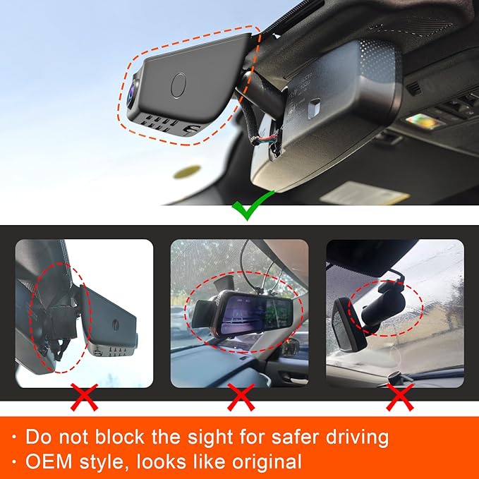 Mangoal 4K Dash Cam fit for Ford 1st Gen Maverick 2022-2024(Model A), XL XLT Lariat, Integrated OEM Look, UHD 2160P Video, Built-in WiFi, G-Sensor, Loop Recording, Free App, GPS, 64GB Card