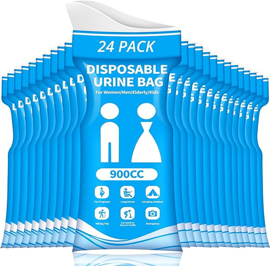 Disposable Urine Bag for Travel - 900ML Portable Pee Bags for Women Men 8/12/20/24/28 PCS Emergency Vomit Bags Urinal Toilet for Car Camping, Road Trip,Traffic Jam, Pregnant, Kid, Patient