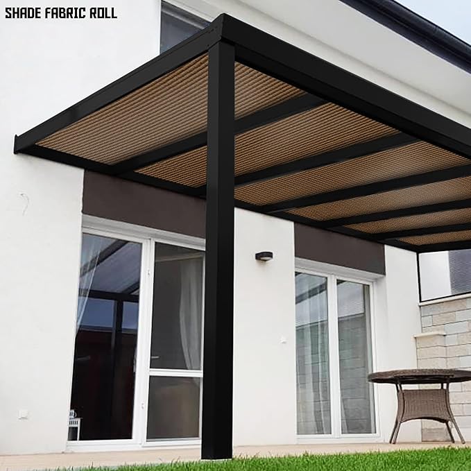 TANG Sun Shade Fabric Roll 8'x128' Shade Cloth for Garden Brown HDPE Mesh Shading Pergola Cover Replacement Canopy, 95% Blockage Sunshades for Outdoor Patio Backyard Plant