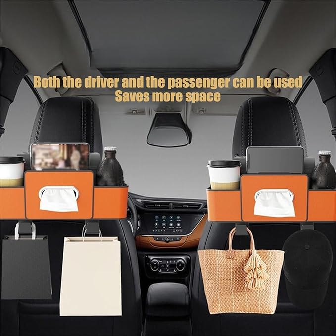 Car Organizers and Storage Box Behind Seat, Large Car Seat Back Organizer for Hold Phone, Drinks, Handbag, Universal Fit for Suv/Sedan (Black, 1pcs)