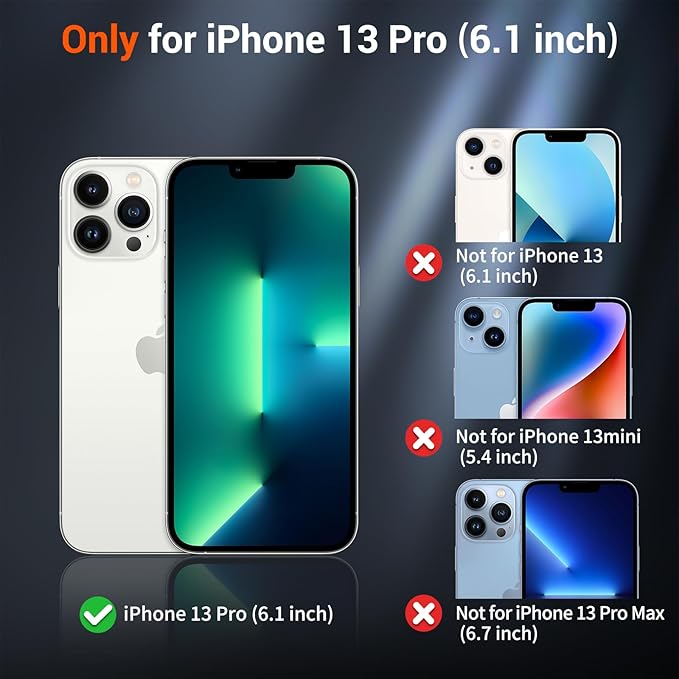 SUPFINE Magnetic for iPhone 13 Pro Case with Screen Protector (Compatible with MagSafe) (Military Grade Drop Protection) Translucent Matte Shockproof Phone Cover,Starry Orange