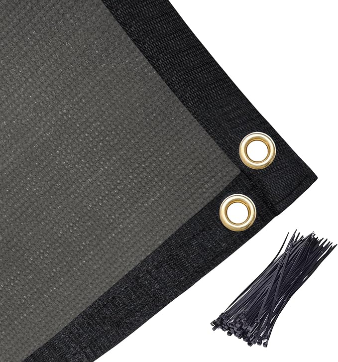 Amagenix 90% Pergola Shade Cover 14'X 19' Dark Gray Sun Shade Cloth with Grommets for Outdoor Garden Patio Porch-Commercial Grade 200 GSM-Cable Zip Ties Included (We Customized)