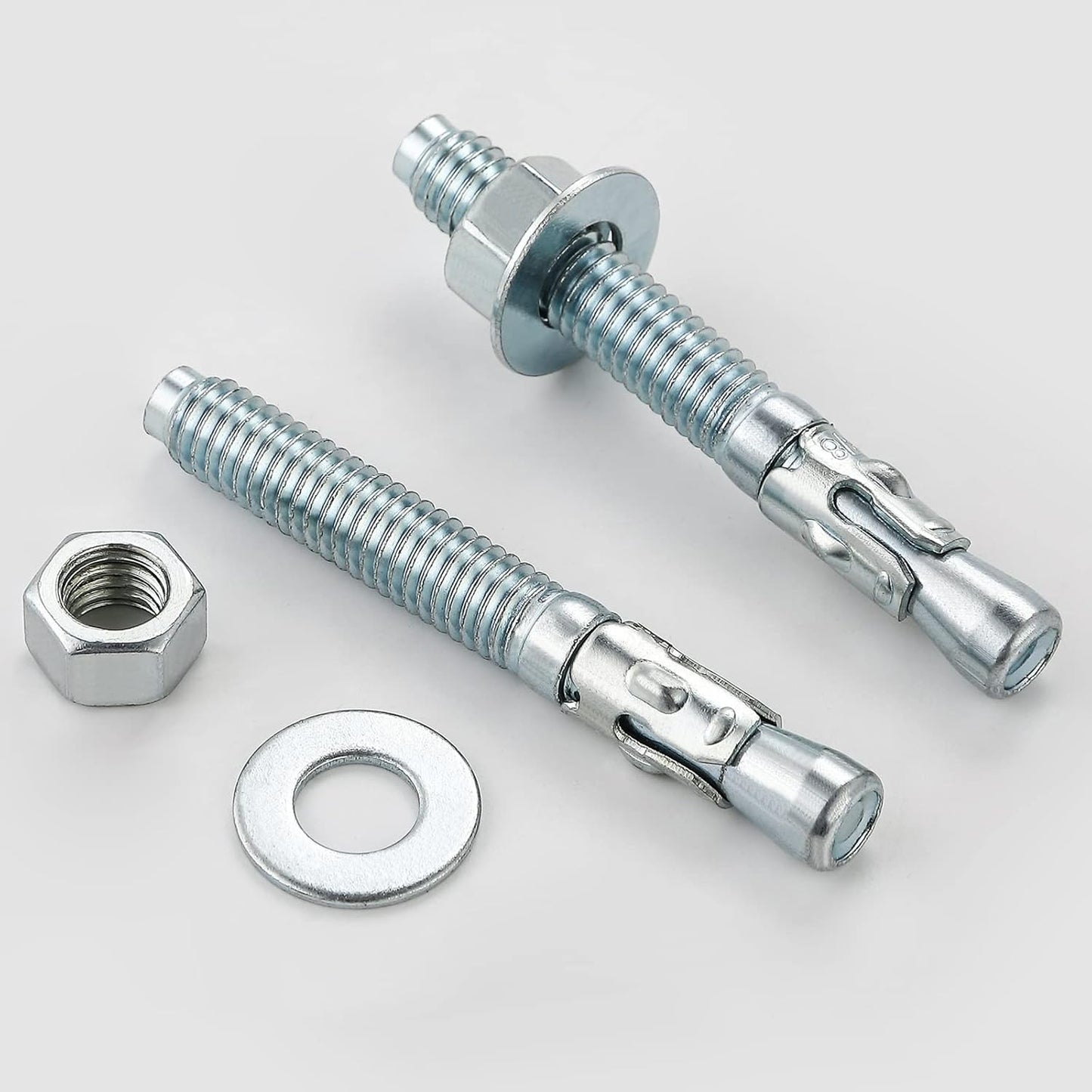 5/16 × 2-3/4" Inch 100 Pcs Standard Fasteners for Heavy-Duty Zinc Wedge Anchors for Cement and Concrete