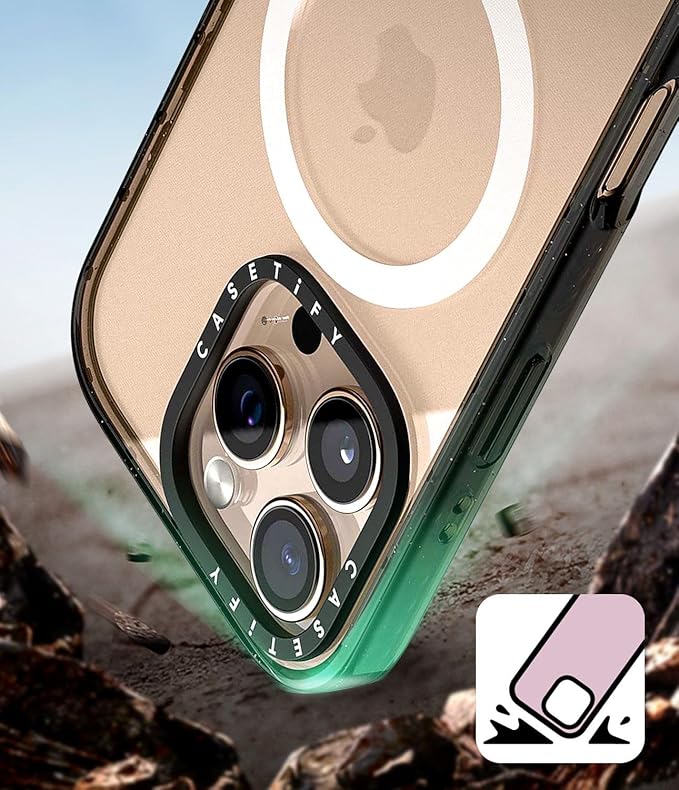 CASETiFY Impact Case for iPhone 15 [8.2ft 4X Military Grade Drop Protection/Compatible with Magsafe] - Floral Reverie Purple - Clear Black