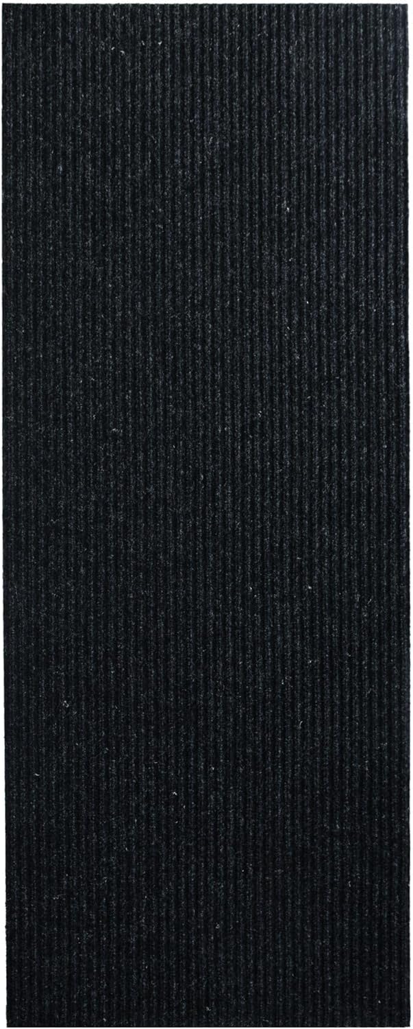 iCustomRug Spartan Weather Warrior Duty Indoor/Outdoor Utility Ribbed in 3ft,4ft,6ft Widths 70 Custom Sizes with Natural Non-Slip Rubber Backing 4'X34' in Black