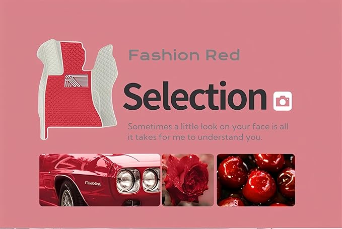 Custom Making Car Floor Mats for 98% Sedan SUV Car Protection Full Coverage Mats Anti-Slip Leather Floor Liners All Weather Car Floor Mats (Black+Wine Red Sidev)