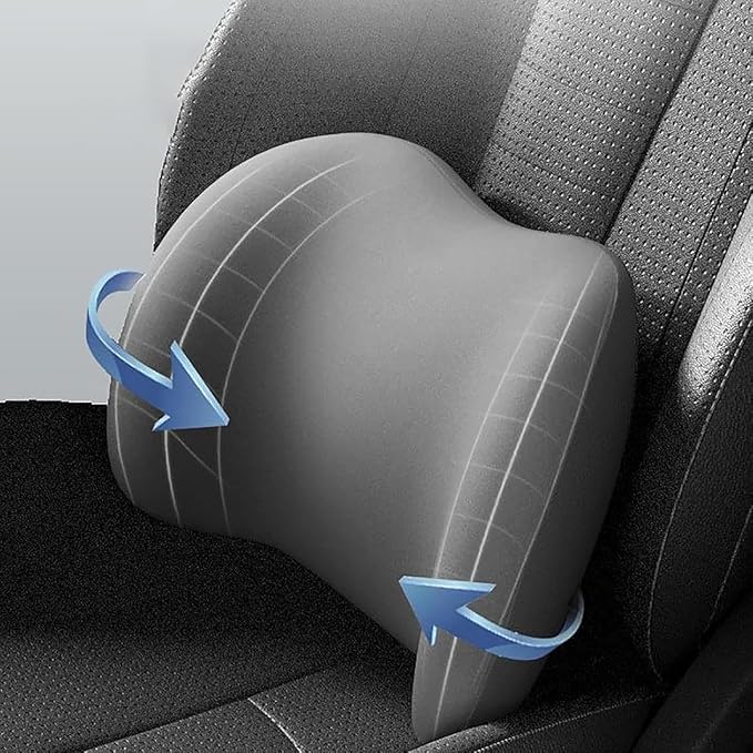 Headrest Lumbar Pillows Car Seat for Ford F150 2011-2025, Ergonomic Neck Back Support Cushion, Comfortable Breathable Washable Cover, Memory Foam,Black