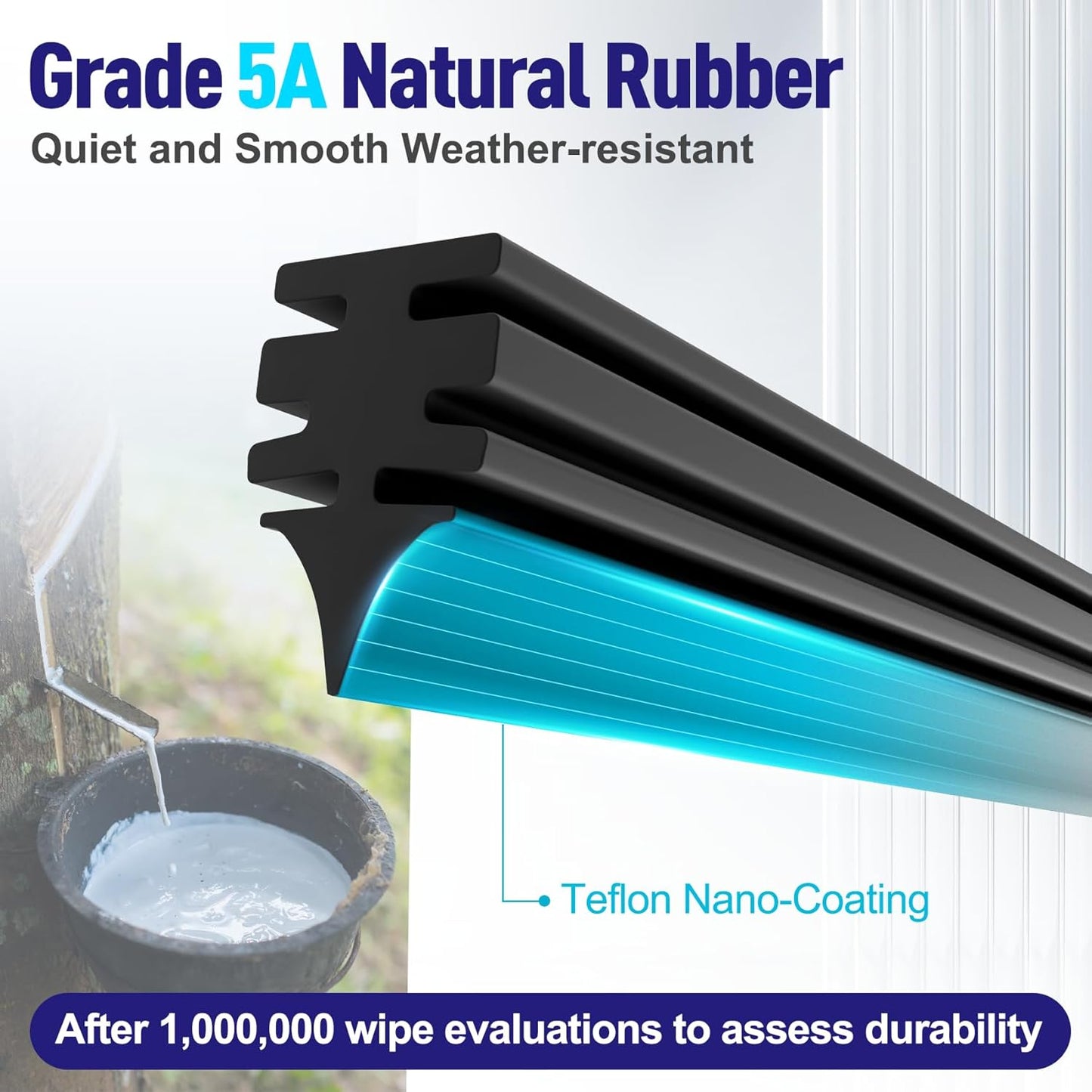 AJK Wiper Blades for Honda Accord 2003 2004 2005 2006 2007, 2 Piece All Weather OEM Quality Automotive Replacement Windshield Wiper Blades for My Car