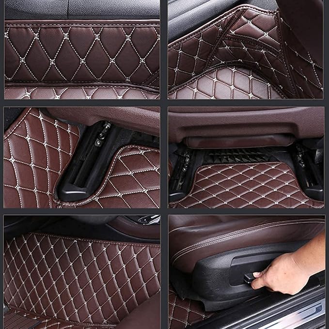Custom Making Car Floor Mats Compatible for 2000-2025 All Mode Sedan SUV Sports Car Full Coverage Cute Pads Protection Non-Slip Leather Floor Liners (Gray)