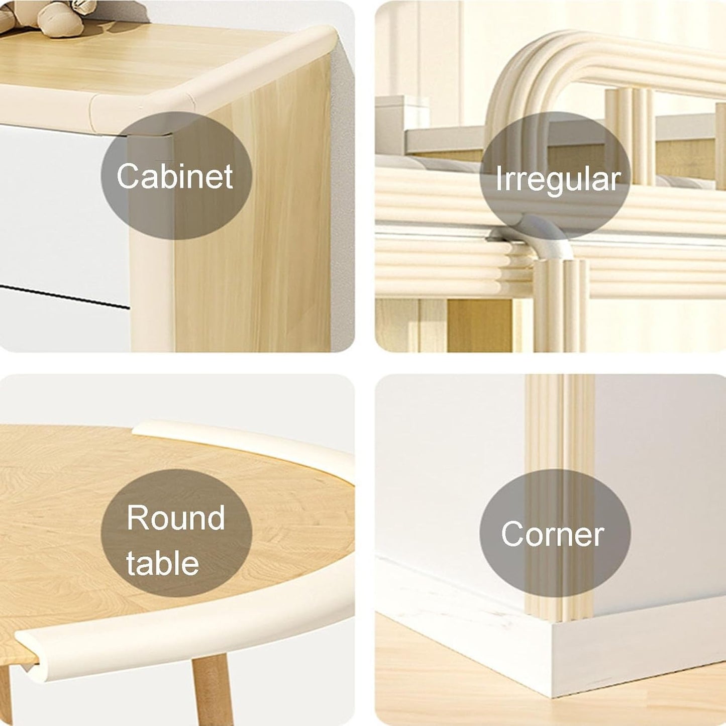 XPLKQXE Sharp Edge Safety Corner Edge Foam Padding, Edge Guards Bumpers Adhesive, Edge Corner Protector Guards for Table Edges & Sharp Corners(Black,10pcs)