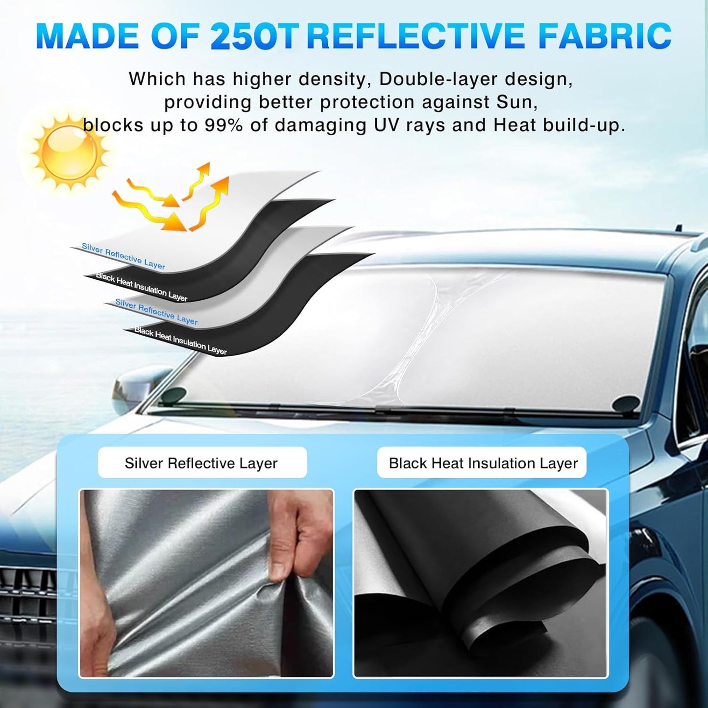 KUST Windshield Sun Shade for Buick Encore GX Accessories 2020-2025 2026 Sunshade Window Sun Visor Protector Foldable Blocks UV Rays Keep Your Car Cooler