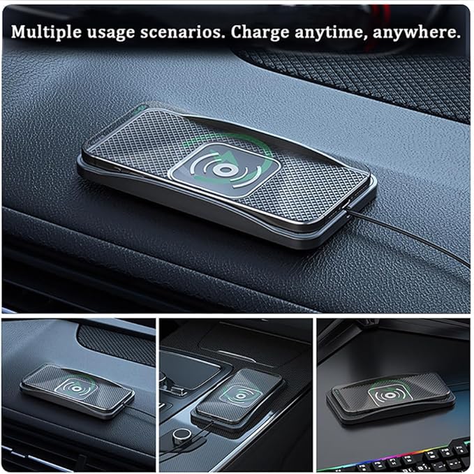 Wireless Car Charger Pad for Chevrolet Suburban 2000-2026, Type-C/USB 20W Car Wireless Charger Non-Slip Phone Charging Pad Car Accessories,A 30cm Cable Type-C Plug