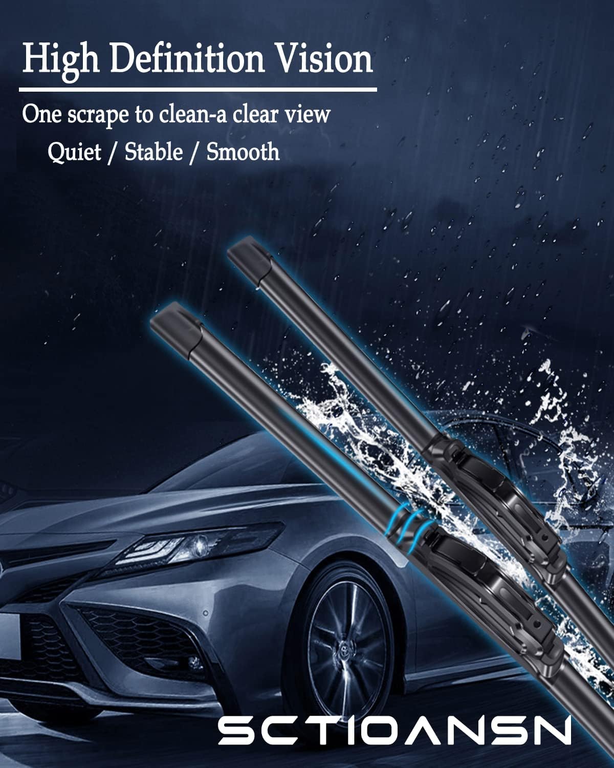 3Pcs Windshield Wiper Blades for Toyota 4Runner 2010-2018 2019 2020 2021 2022 2023 2024, Original Equipment Replacement Front and Rear Windshield Wipers for My Car- 24"/20"/12F" (Pack of 3) J- HOOK