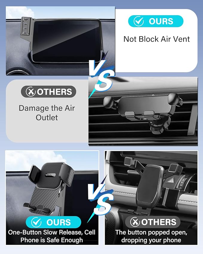 Car Phone Holder for Lexus RX350 RX350L RX450h RX450hL 2020 2021 2022 Accessories 8-Inch Screen Fixed Clip, Automobile Cradles Phone Mount, Cell Phone Base Not Block Air Vent(Not Fit 12.3-Inch)