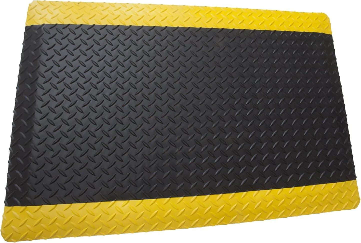 Rhino Mats, American Classic Diamond Anti-Fatigue Mats, Industrial Ergonomic Comfort Standing Mat for Work, Home, Garage, Office, Kitchen or Anywhere (Black/Yellow 1" Thick, 2 FT. x 6 FT.)
