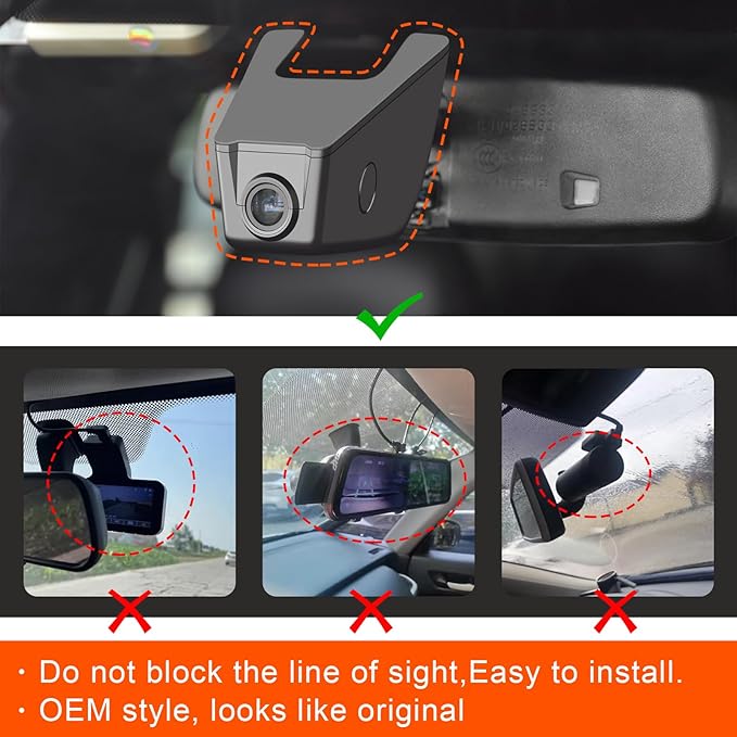 Mangoal 4K Dash Cam fit for Ford Mustang S550 2015-2021, EcoBoost Premium Convertible GT Premiun Mach Fastback, UHD 2160P Video, WiFi & App, G-Sensor, Loop Recording, Easy to Install, 128GB Card