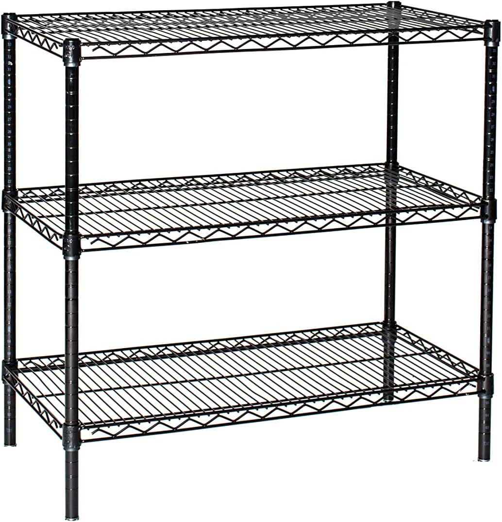 Omega 12" Deep x 60" Wide x 80" High 3 Tier Black Starter Shelving Unit
