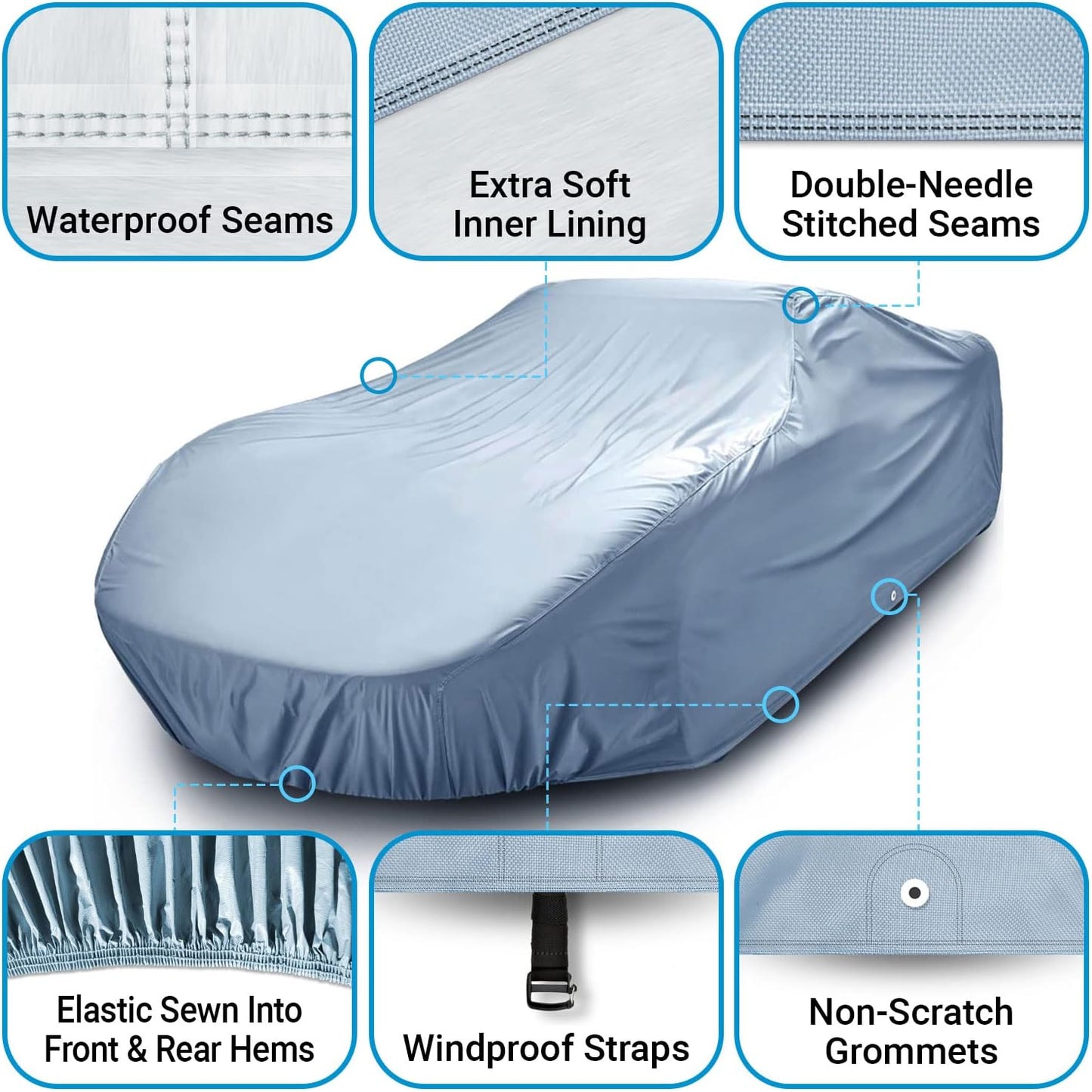 iCarCover Premium Car Cover for 1971-1973 Buick Centurion Heavy Duty Waterproof All-Weather Automobiles Custom Fit Indoor Outdoor UV Snow Protection Covers with Straps and Bag