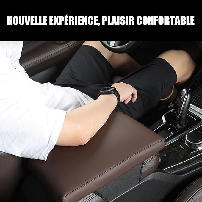Car Armrest Cover Pad for Mazda CX-5 2012–2025 Premium Leather Center Console Armrest Cushion Pad Anti-Scratch Waterproof Auto Interior Accessories Dark Brown