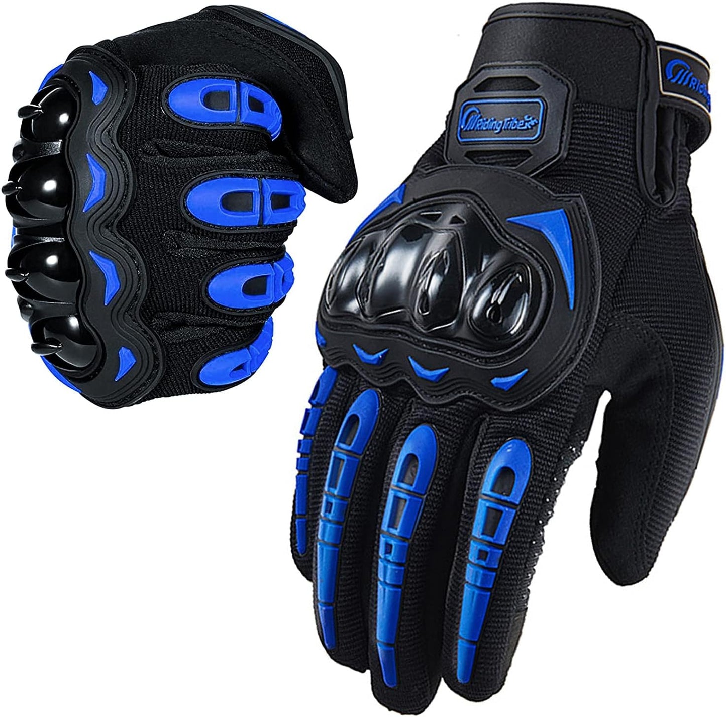 Motorcycle Gloves for Men and Women Full Finger Touchscreen Mountain Dirt Bike Gloves for Powersports BMX ATV MTB Driving Motocross Cycling Gloves(L, Blue)