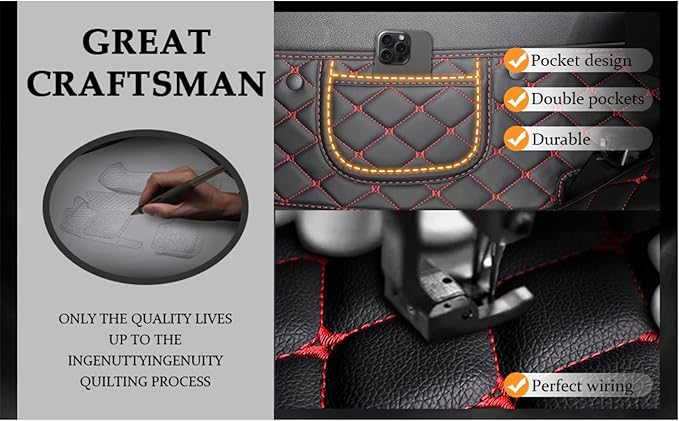 Yaruicar Custom Personalized Floor Mats for Cars Luxury Full Coverage All Car Floor Mats Anti-Slip Leather Car Mat Set Trucks & SUVs Trucks Automotive Floor Mats Liners (White)