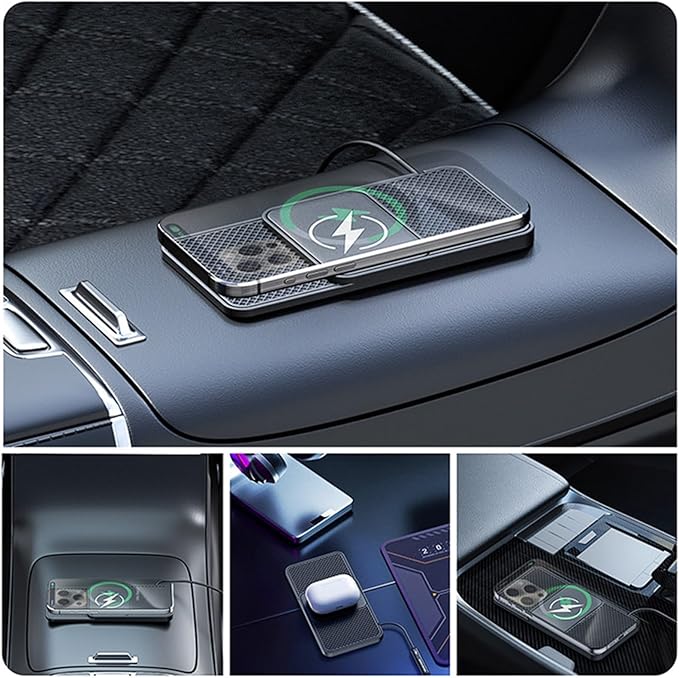 Wireless Car Phone Charger for Lexus NX200t/NX300/NX300h, Type C/USB 20W Fast Charging Pad, Non-Slip Charging Station for Travel Home Office Desk, Lightweight,Type-C