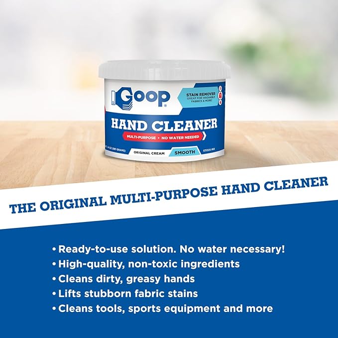 GOOP Original Multi-Purpose Waterless Hand Cleaner and Stain Remover - 14 oz Can (Pack of 4)